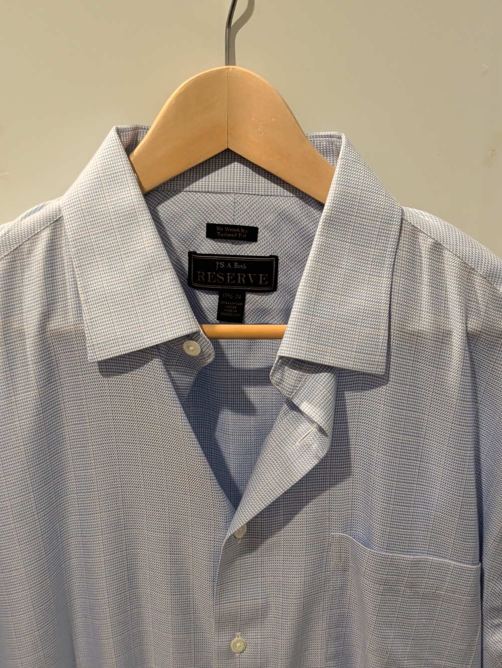 Jos. A. Bank Reserve Light Blue Micro-Check Dress Shirt